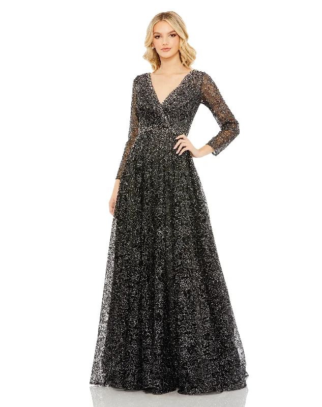 Graphite 18 Mac Duggal 20372 Long Sleeve Formal Evening Dress Sale